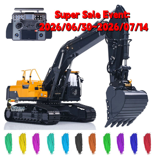 Flash Sale Metal 1/14 Super Frog Remote Control Hydraulic Excavator E400 Pro 9CH Valves RC Digger 35KG Servo 3 Pump Light Sound System