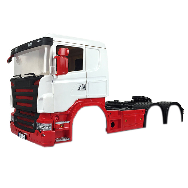 Lackierte Low Top Kabine für 1/14 3-Achs RC Truck