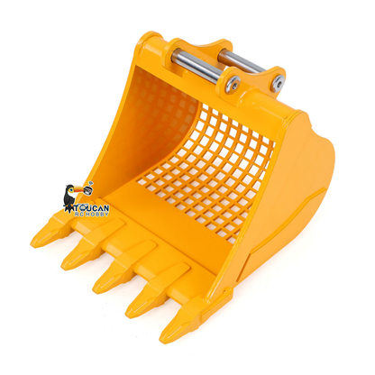 1/12 RC Hydraulic Excavator Metal Trapezoidal Bucket Narrow Toothless Toothed Grille Rake Attachment for 323GX Digger Construction Vehicle
