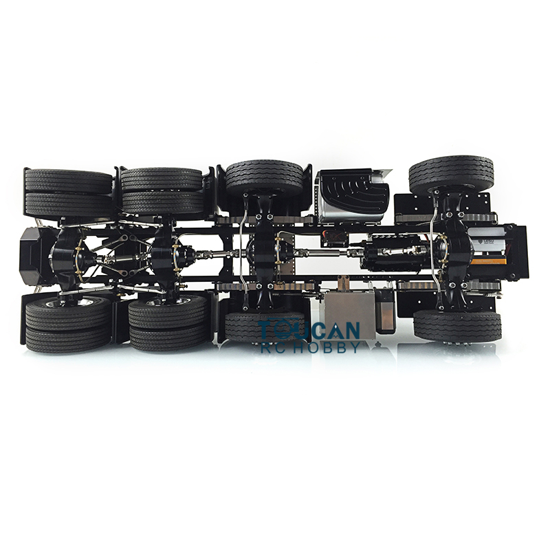 TOUCAN RC HOBBY LESU Metal RC Assembled Heavy-duty Chassis for 1/14 Scale 1851 3363 Tractor Truck 3 Speed Transmission Highline Equipment Rack Truck UpgradeParts