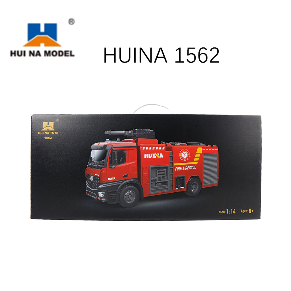 US STOCK HUINA 1/14 RC 2.4G 562 Box Water Sprayable Fire Truck Car Toy Model Gift Battery
