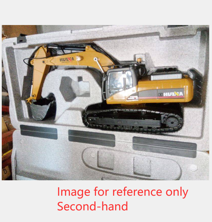 Second Hand US Stock HUINA New Upgrade 580 1/14 Metal Excavator Model Engineering Vehicle Electric Ball Grabber 360 Rotating Shear Claw Sound Lights