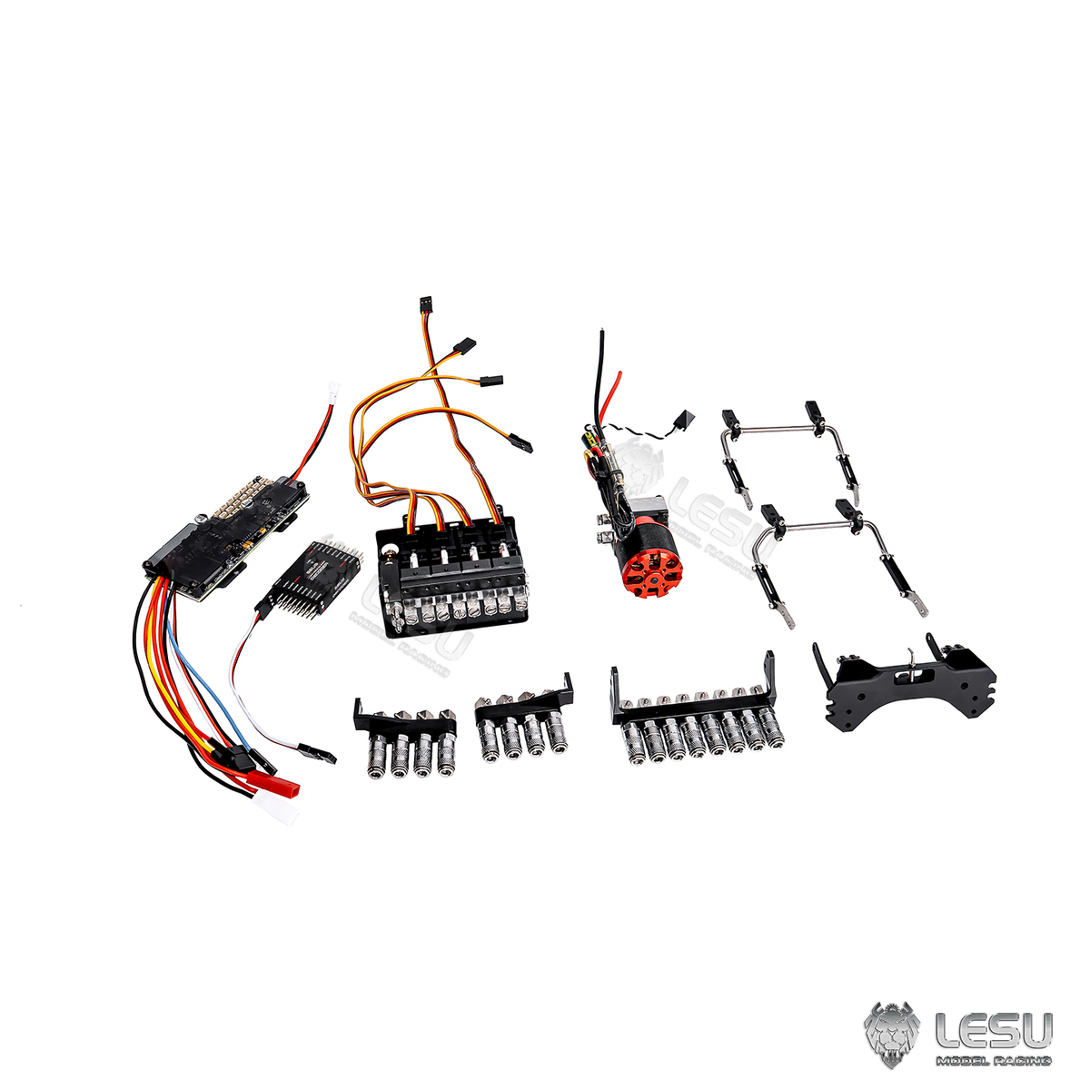 LESU 1/14 Metal Radio Control Off Road Car MT44023 4*4 RC All-Terrain Light Truck U4023 Light Sound Smoke Unit Axle Locks