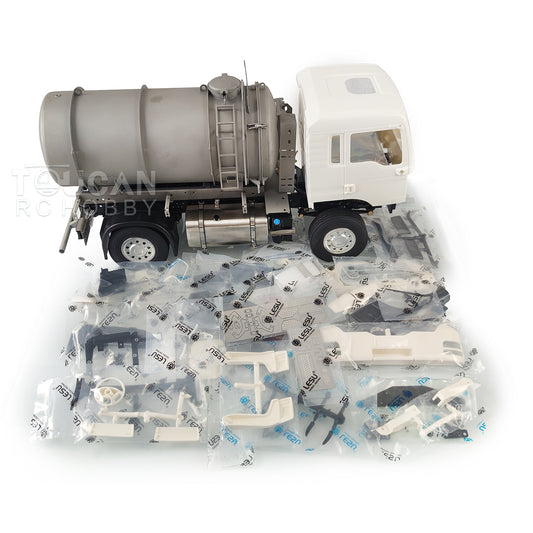 LESU 1/14 Scale 4x4 Unpainted Transport Car Model Metal Vacuum Tank RC Tractor Truck Pipe Light ESC Motor Servo Light System