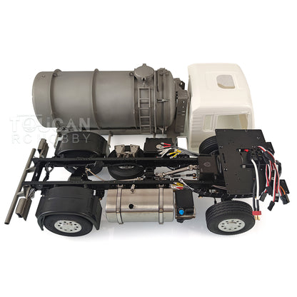 LESU 1/14 Scale 4x4 Unpainted Transport Car Model Metal Vacuum Tank RC Tractor Truck Pipe Light ESC Motor Servo Light System