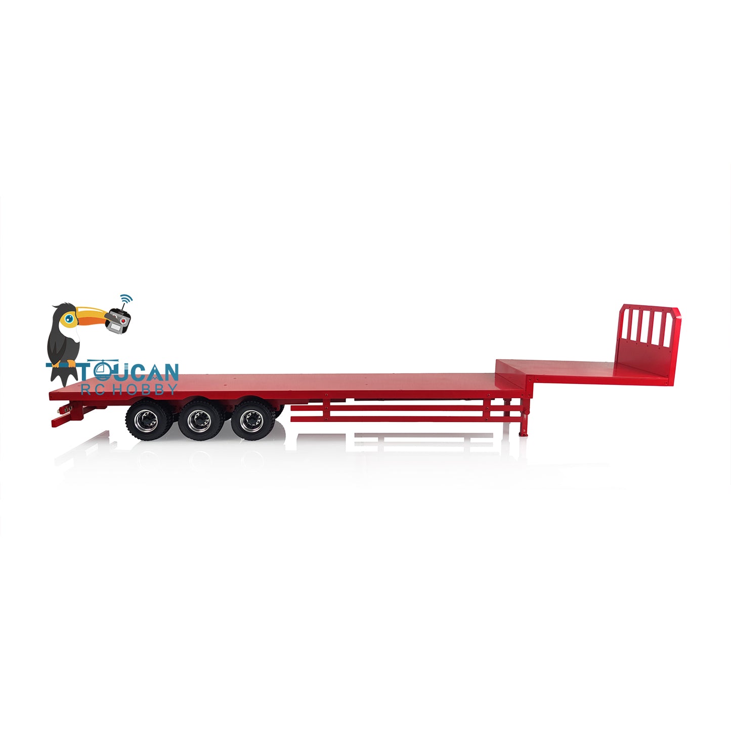 1/14 Metal Heavy 3Axle Steering Trailer Red