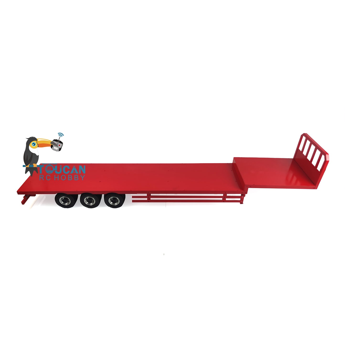 1/14 Metal Heavy 3Axle Steering Trailer Red