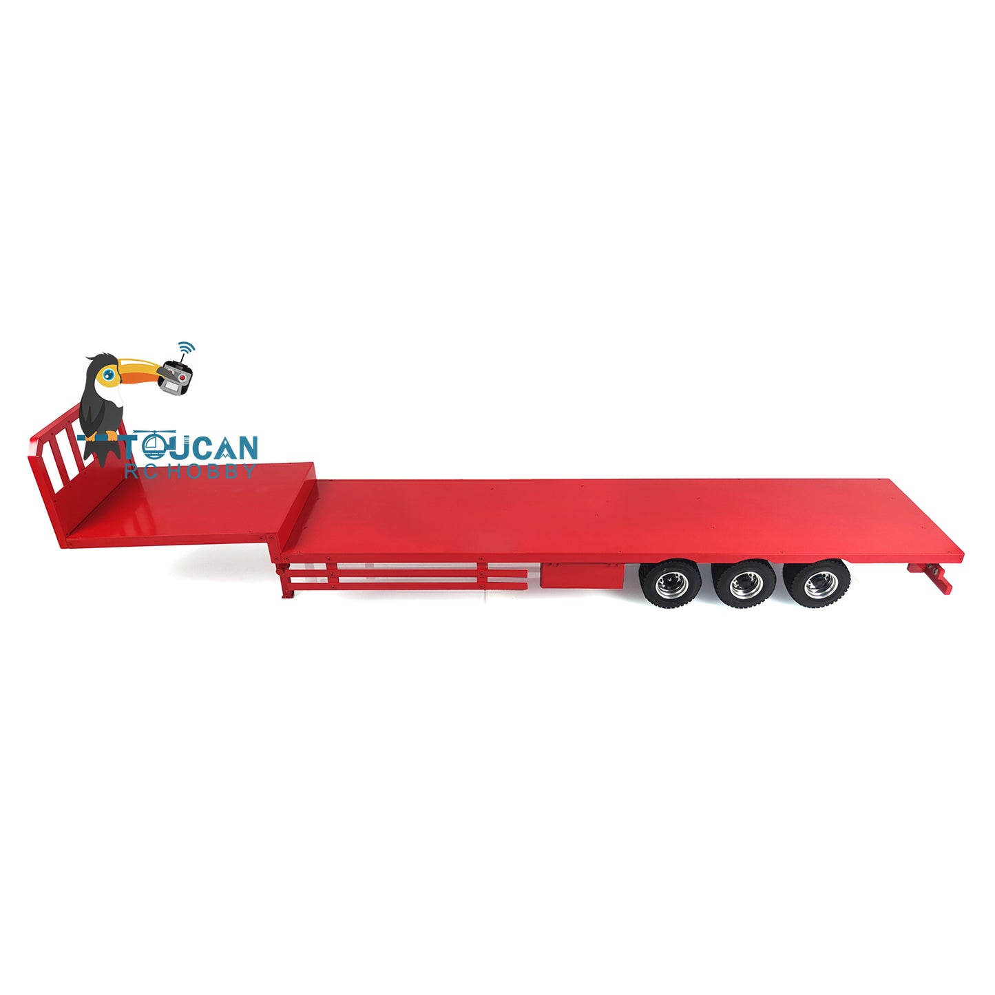 1/14 Metal Heavy 3Axle Steering Trailer Red