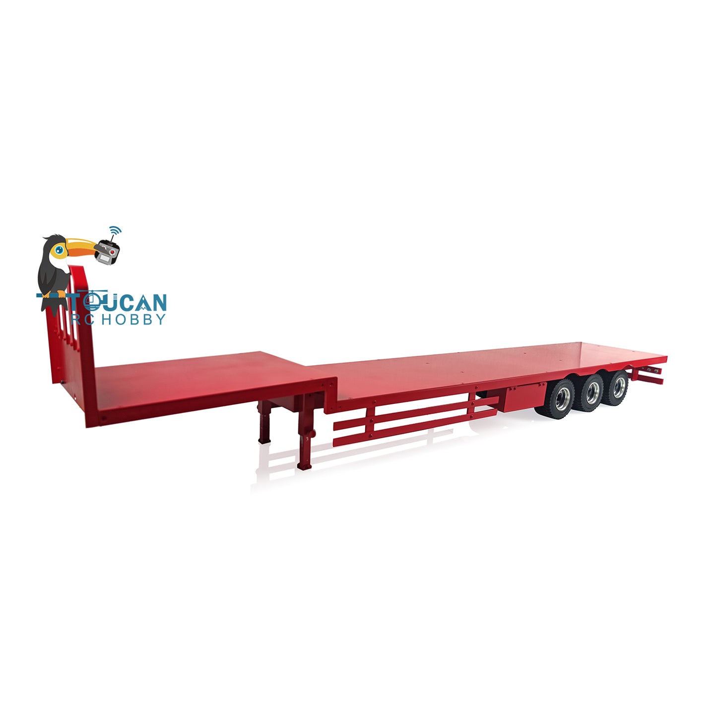 1/14 Metal Heavy 3Axle Steering Trailer Red