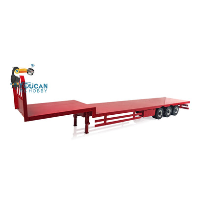 1/14 Metal Heavy 3Axle Steering Trailer Red