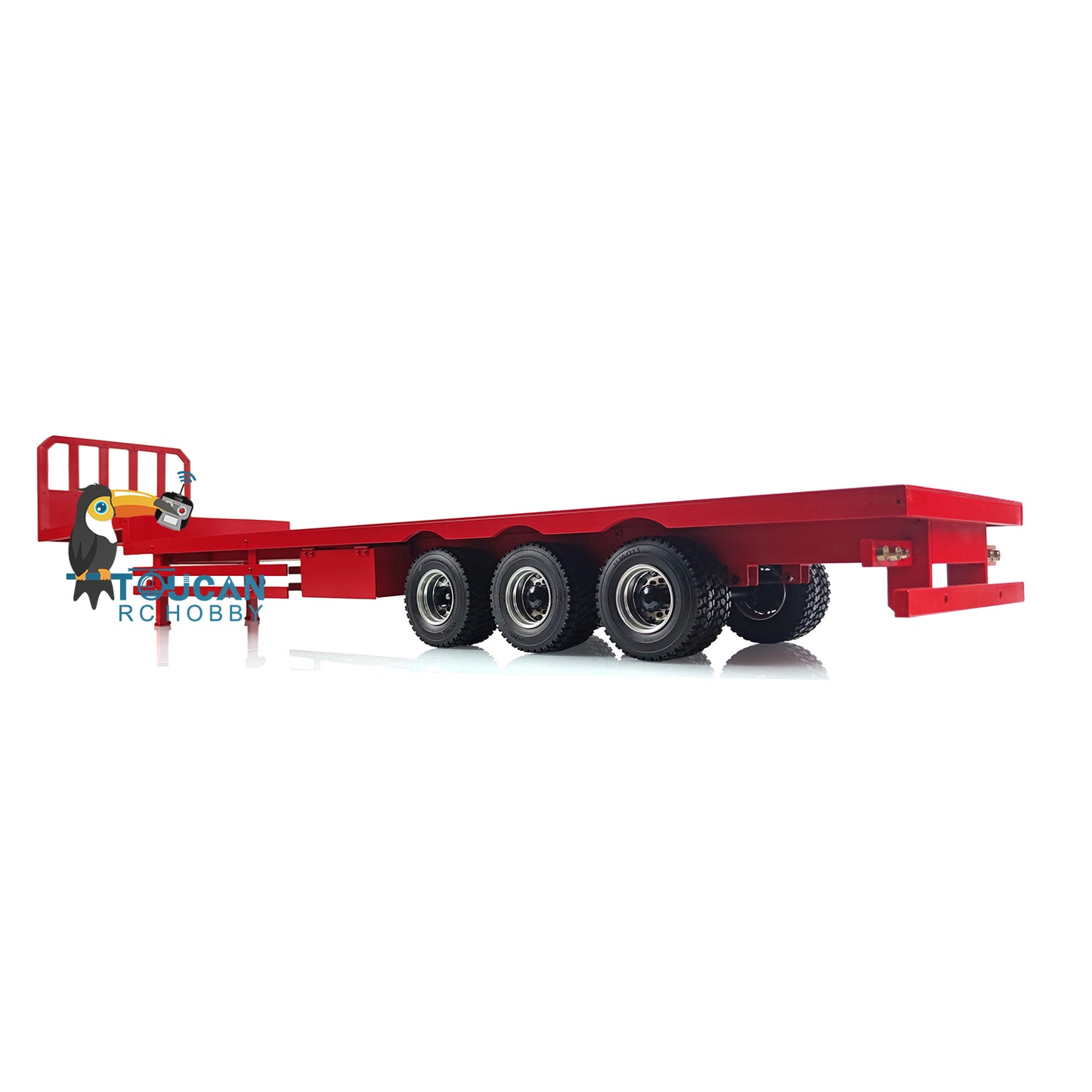 1/14 Metal Heavy 3Axle Steering Trailer Red