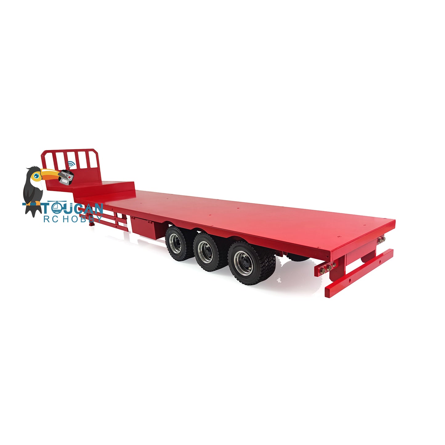 1/14 Metal Heavy 3Axle Steering Trailer Red