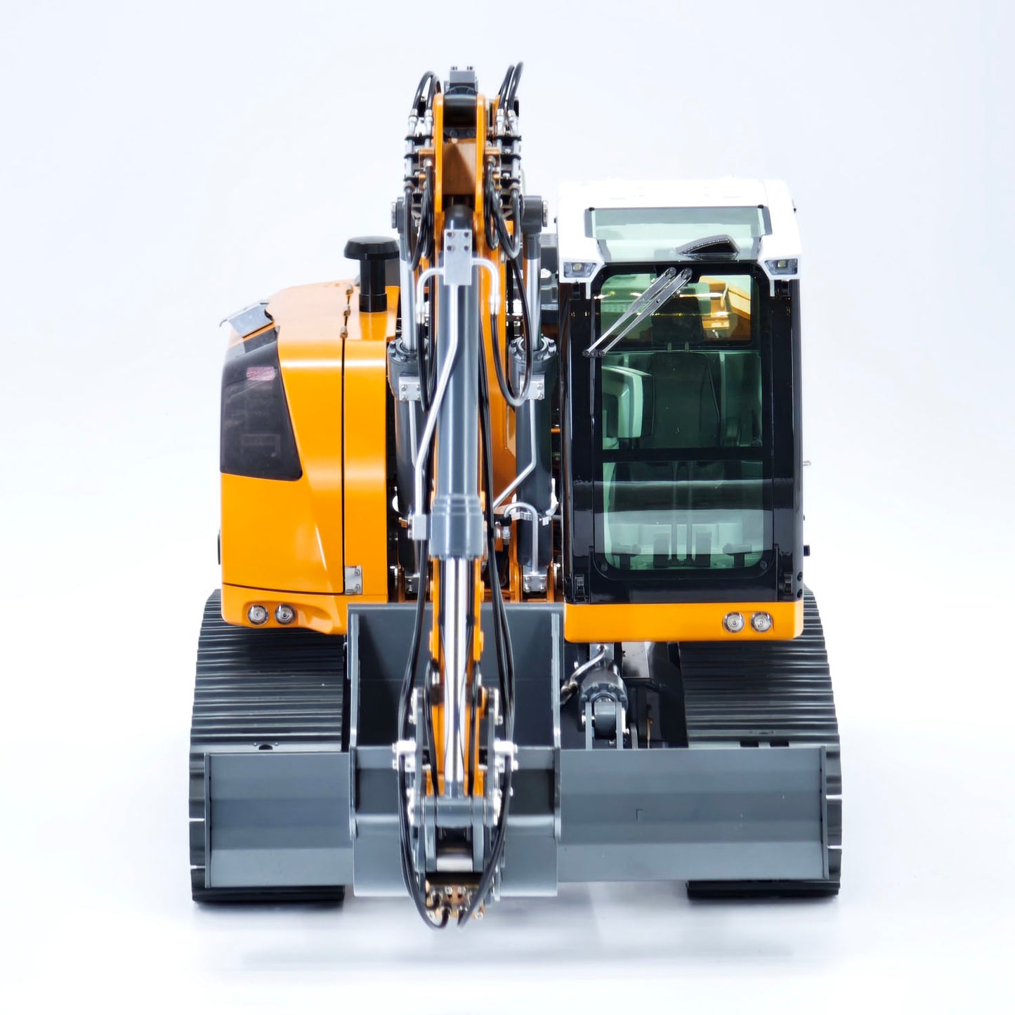 JDM-208 1/14 7CH Remote Control Hydraulic Excavator R920 2Arms Metal RC Digger Flysky PL18 EV Lite Sound System Quick Coupler