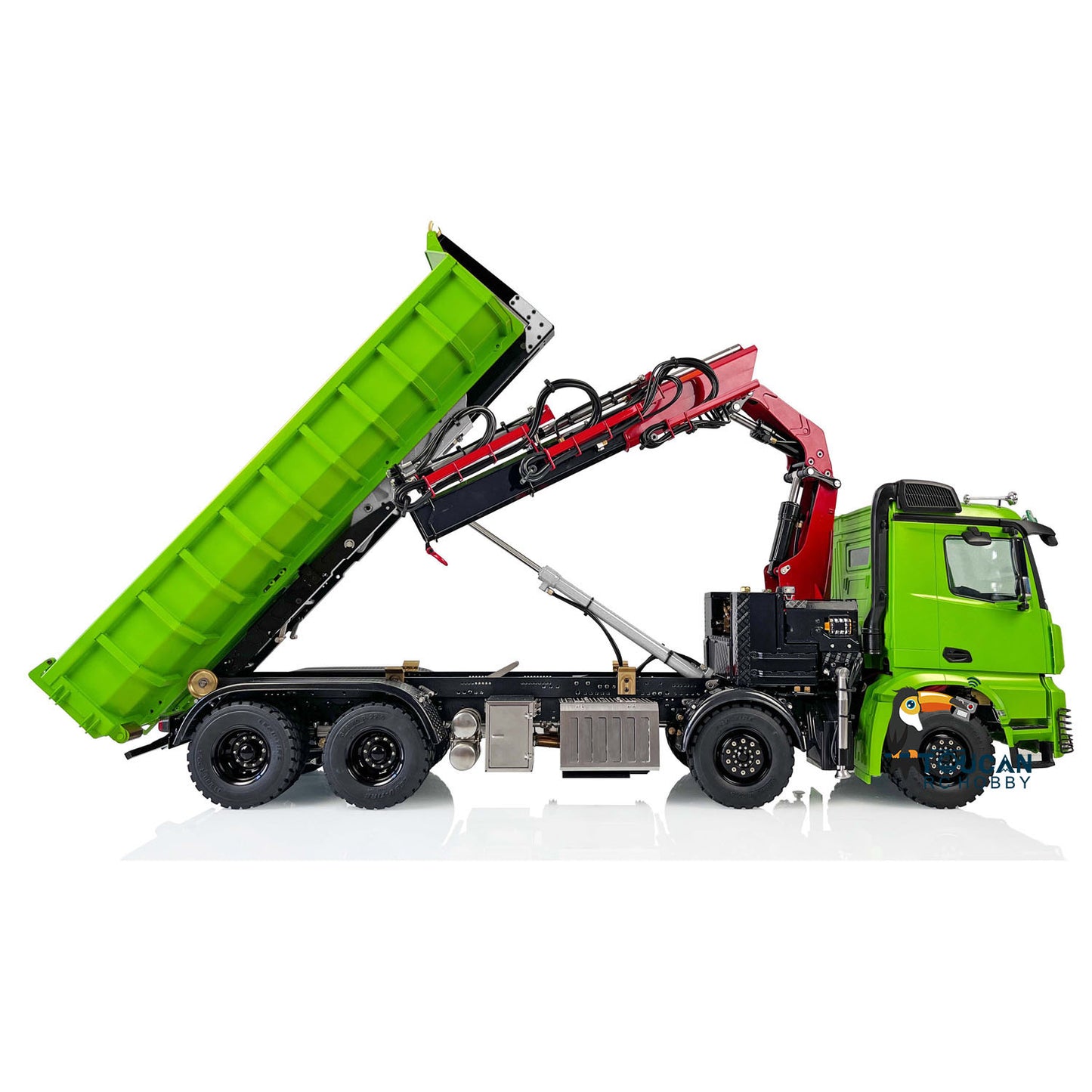 IN STOCK LESU 1/14 8x8 RC Metal Hydraulic Truck Dumper Tipper With Crane Z0017