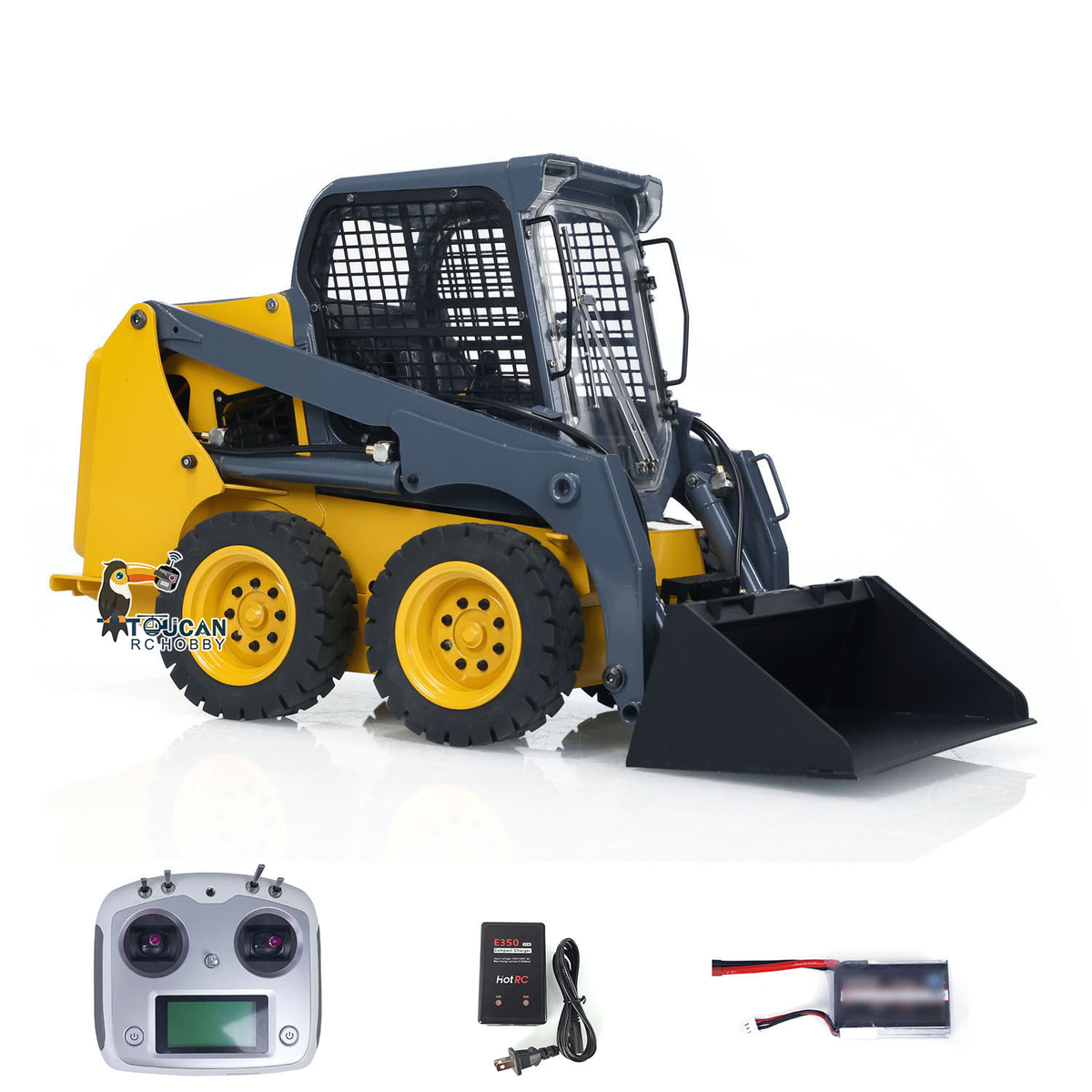 Chargeur hydraulique RC à direction à glissement SM450 en métal 1/14 modèle de voiture à roues télécommandée
