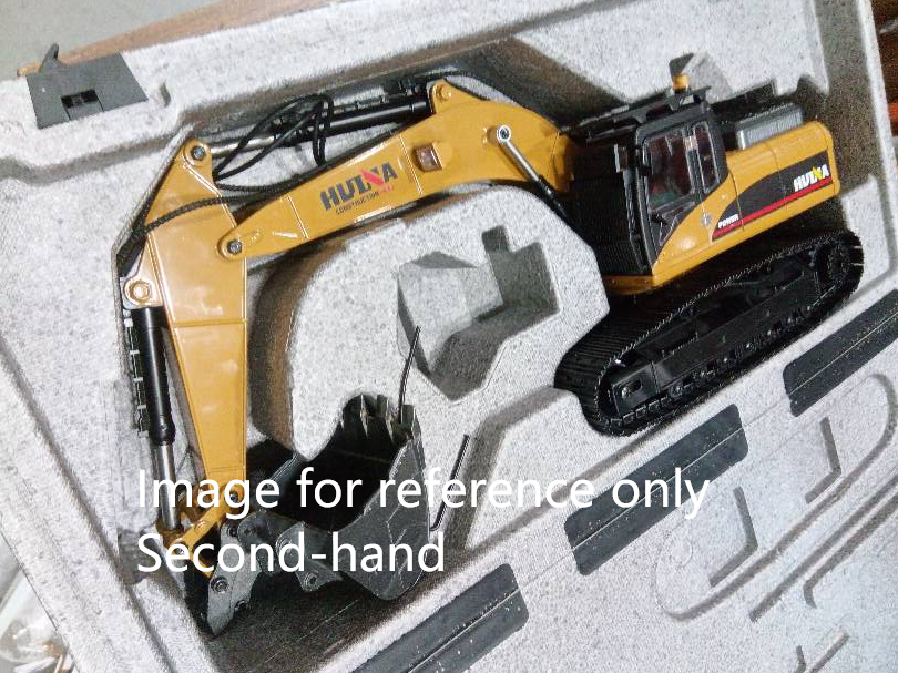Second Hand US Stock HUINA New Upgrade 580 1/14 Metal Excavator Model Engineering Vehicle Electric Ball Grabber 360 Rotating Shear Claw Sound Lights