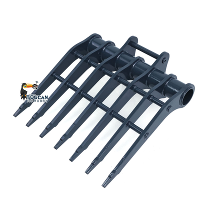 1/12 RC Hydraulic Excavator Attachments Metal Electric Hammer Hydraulic Shear Grille Bucket Rake Ripper Grading Bucket Set for C395 LR976 EC650
