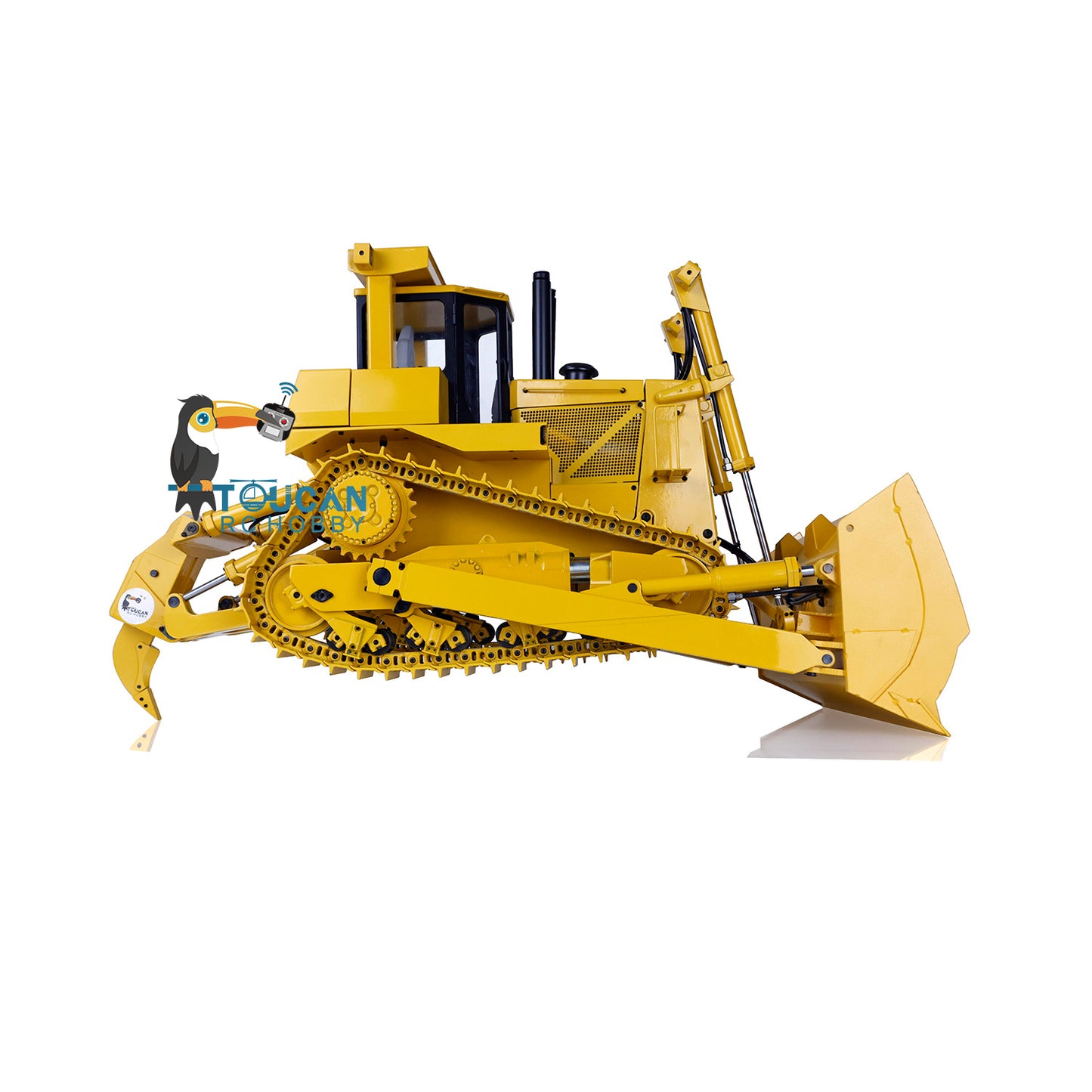 Bulldozer RC hydraulique DXR2 à chenilles D10T avec télécommande en métal 1/14, modèle avec système sonore 3T, expédition rapide