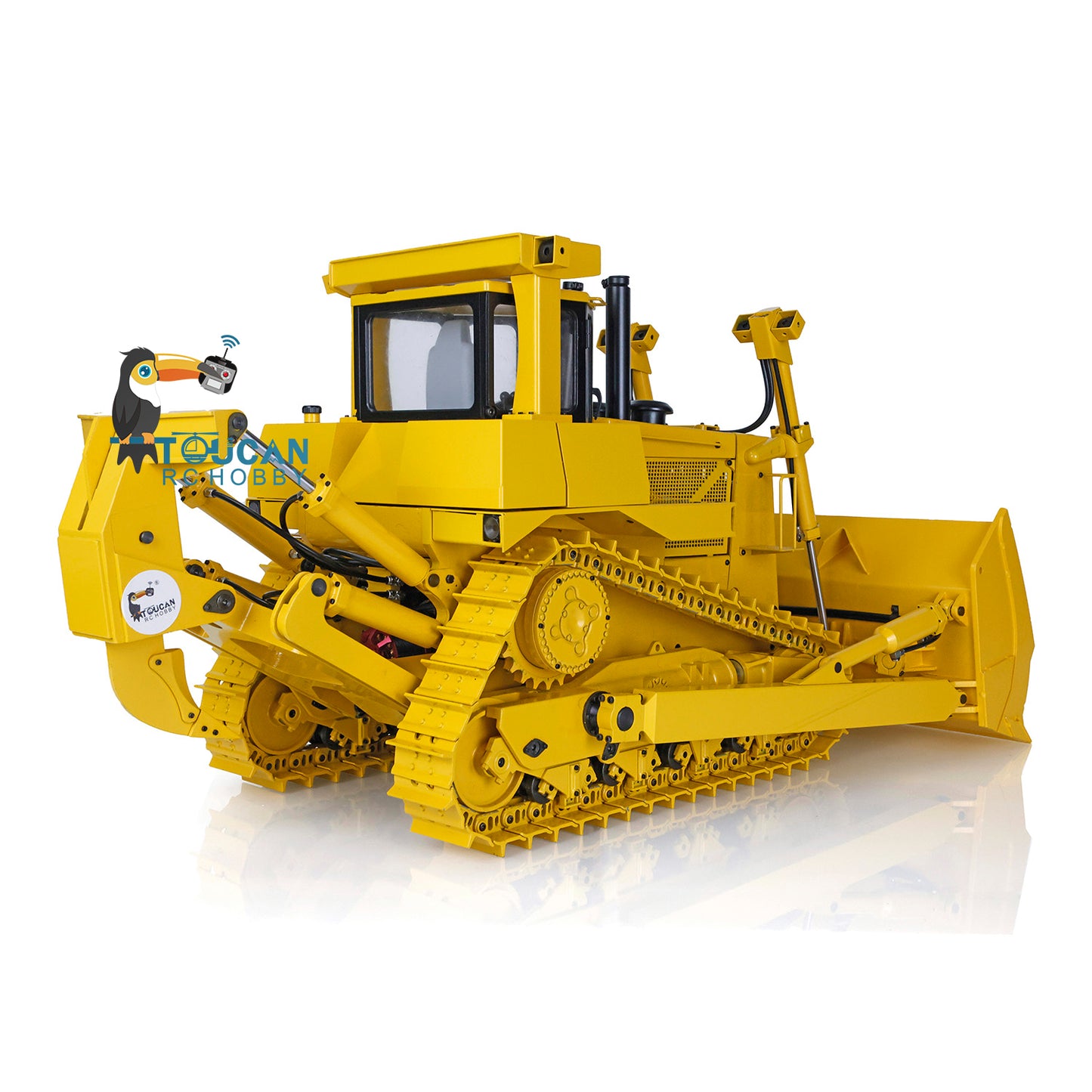 Bulldozer RC hydraulique DXR2 à chenilles D10T avec télécommande en métal 1/14, modèle avec système sonore 3T, expédition rapide