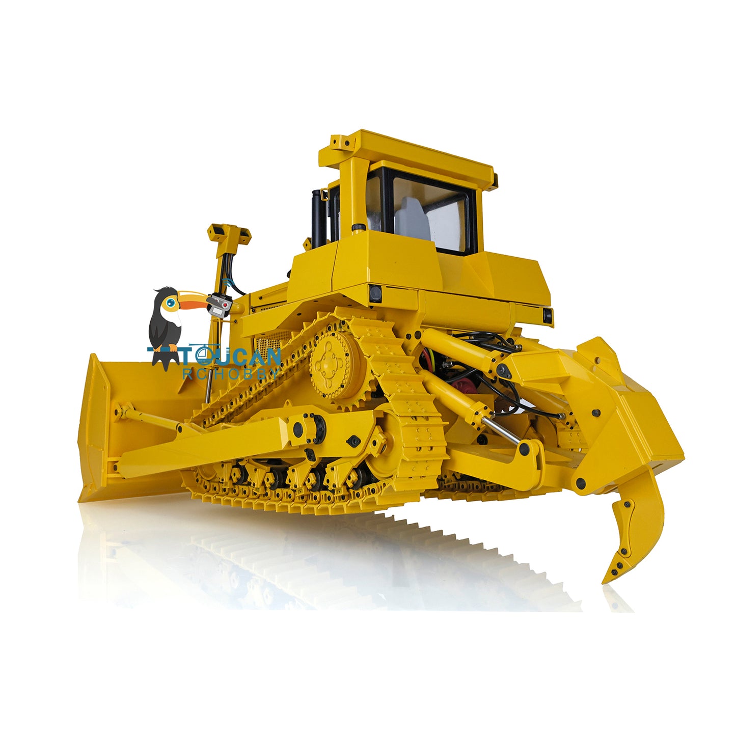 Bulldozer RC hydraulique DXR2 à chenilles D10T avec télécommande en métal 1/14, modèle avec système sonore 3T, expédition rapide