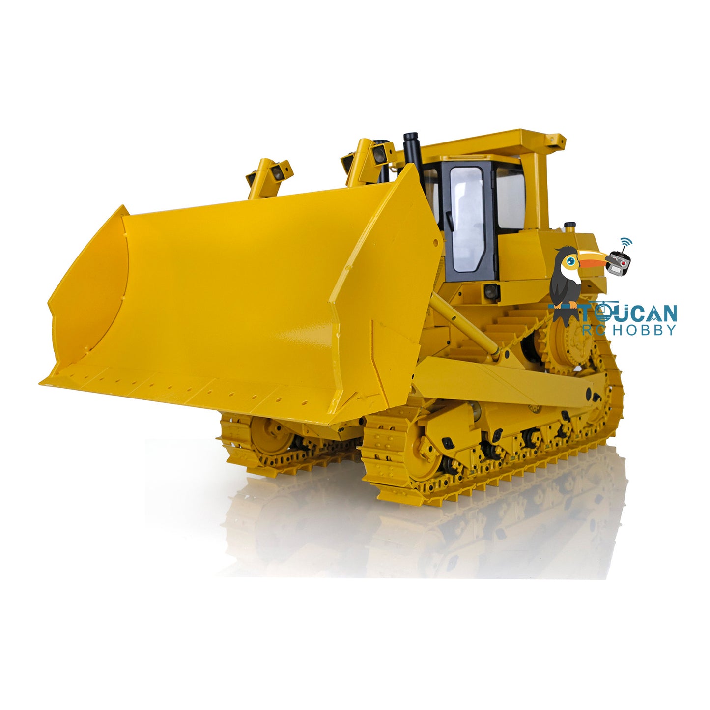 US STOCK Metal 1/14 RC Bulldozer Hydraulic DXR2 Remote Control D10T Tracked Dozer Model