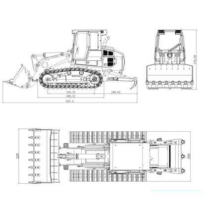 JDModel 1/14 Metal RC Hydraulic Tracked Loader JDM-188 963D 3CH Valve Pump Construction Car I6S Radio RTR Model Light 201 Sound