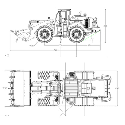 JDM 198 1/14 Hydraulic RC Wheel Loader ZW370 Metal Construction Model 4WD Diff Lock 2 Speed Gearbox Brushless Drive Sound Light
