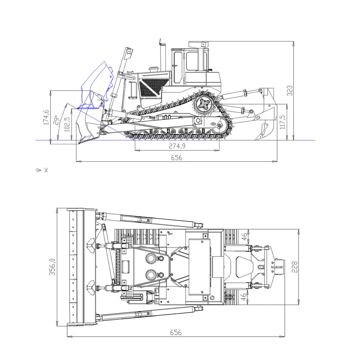 EN STOCK JDM-98 1/14 JDMODEL PNP DXR2 Bulldozer RC hydraulique en métal