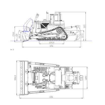 EN STOCK JDM-98 1/14 JDMODEL PNP DXR2 Bulldozer RC hydraulique en métal