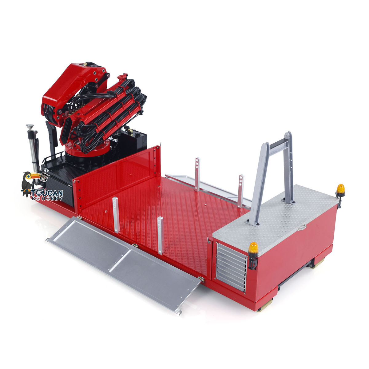 LESU Metal Cargo Box & Hydraulic Crane 7CH Valve Pump for LESU 1/14 Radio Controleld Roll Off Dumper Truck DIY RC Tipper Model Car
