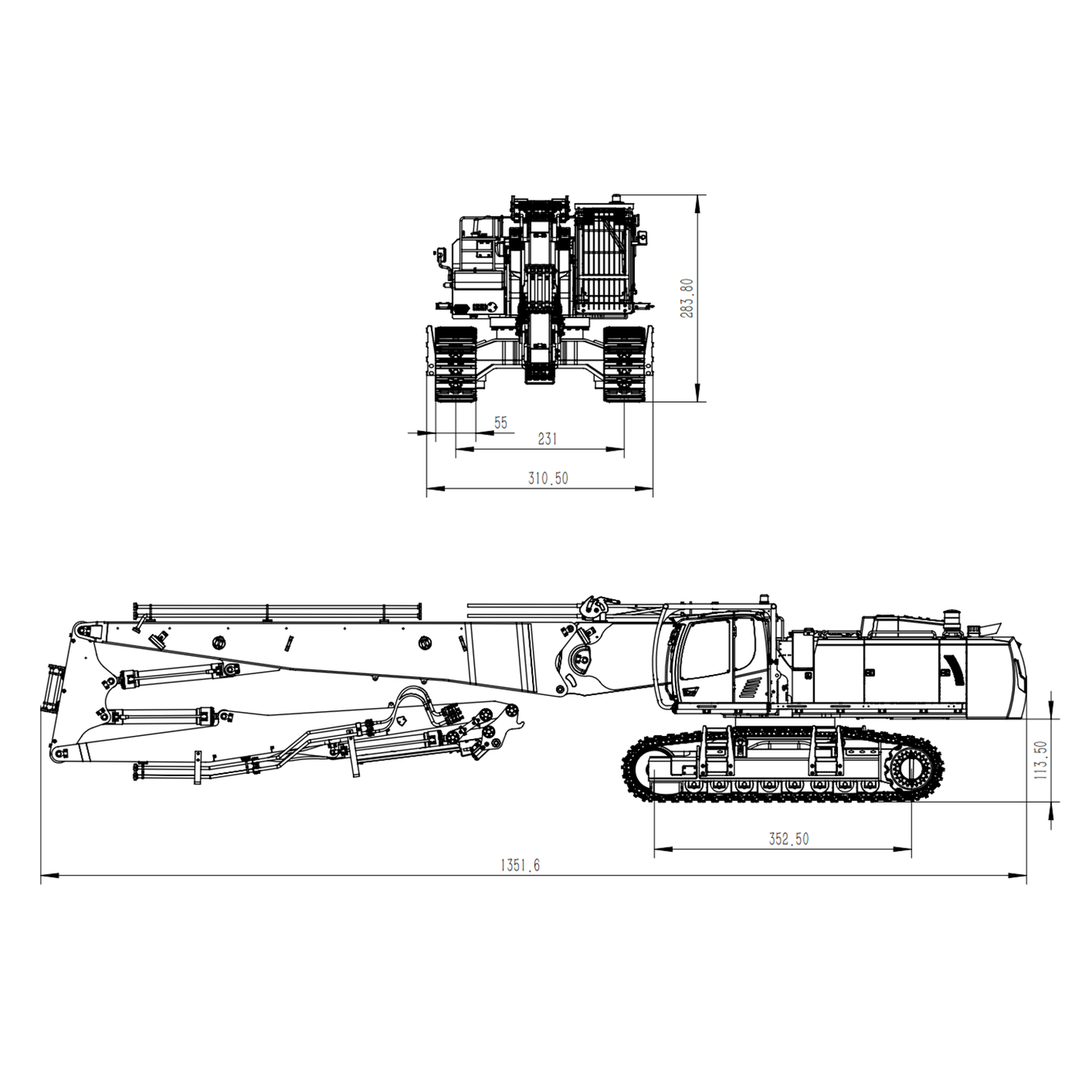 1/14 K970-300 Hydraulischer Abbruch-RC-Bagger mit Tandem-XE-Fernbedienung