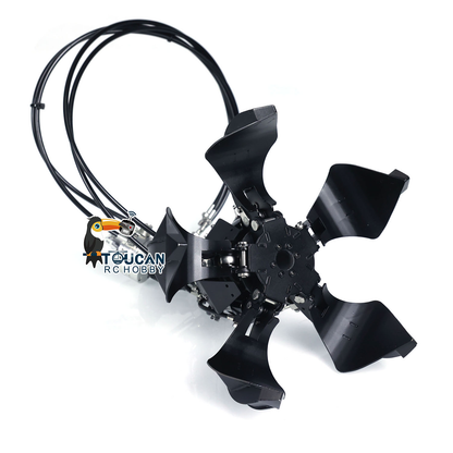 LESU 1/14 Metal RC Hydraulic Crane Attachments for Dump Truck Orange Peel Grab Clamshell Bucket Fork Brick Clamp Rotary Cylinder