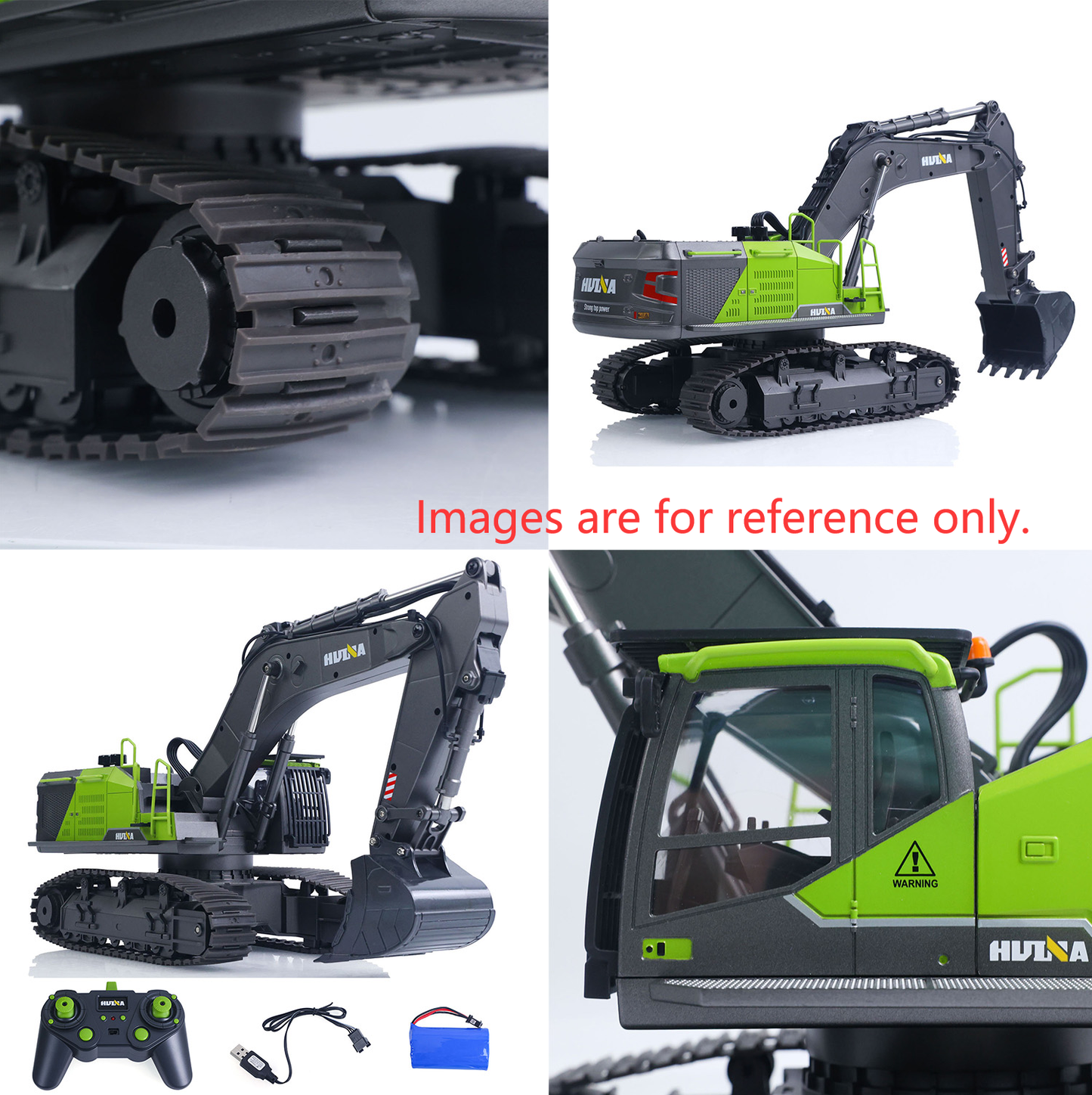 Second Hand US Stock HUINA 1/14 593 Toys Model RC Excavator Car Gift Battery 2.4G Remote Control Digger