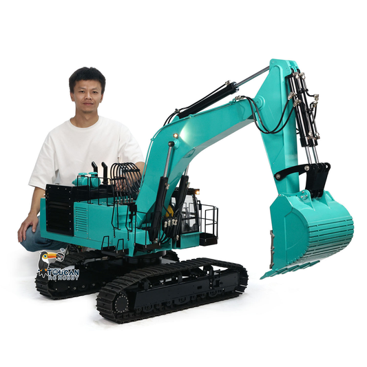 Metal 1/8 Remote Control Hydraulic Excavator PC1250 Heavy Duty Construction Vehicle Brushless Motor ESC Radio Light RTR Model