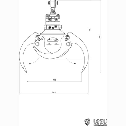 EN STOCK 1/14 LESU Remorque grue hydraulique RC pour bois RTR/KIT Ver