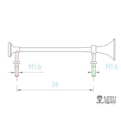 Edelstahl Pfeife Horn 1/14 RC Für TAMIYA Traktor Lkw Modell