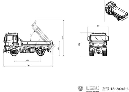 LESU 1/14 6x6 Metal TGS Dumper A/B Truck Model Light Sound Hydrualic System Motor Light Sound Opitonal Versions