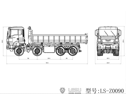 Deposit New Product Pre-order LESU 1/14 Metal 8x8 Roll-Off Truck Full Dump RC Construction Vehicle
