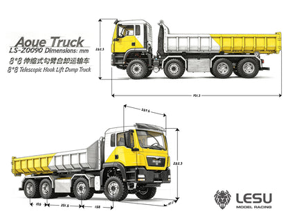 Deposit New Product Pre-order LESU 1/14 Metal 8x8 Roll-Off Truck Full Dump RC Construction Vehicle