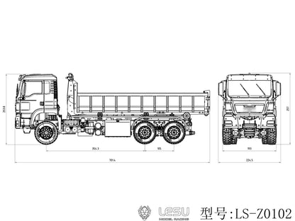 Deposit New Product Pre-order LESU 1/14 Metal 6x6 Roll-Off Dump Truck RC Construction Vehicle