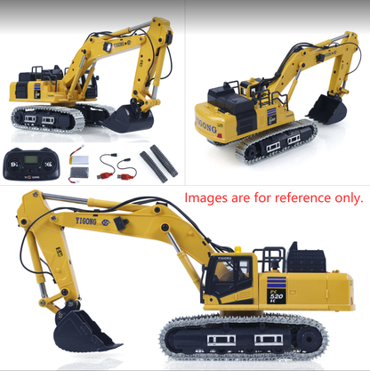 Second Hand US Stock 1/50 RC Digger PC520 Electric Lifting Radio Control Excavator Engineering Vehicle Metal Tracks Lights Sound Small Toy Collection