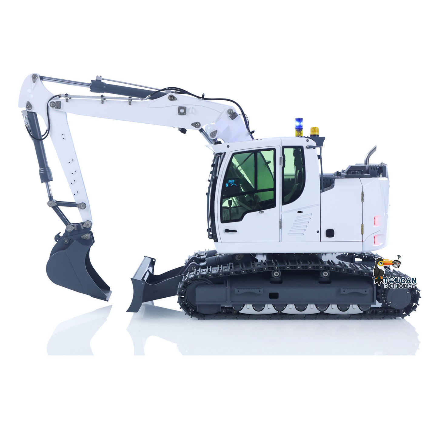 CUT Model 1/14 RC Hydraulic Excavator 914 5CH Valve Metal Remote Control Digger Construction Vehicle Warning Light Flysky ST8 Radio Sound System Charger