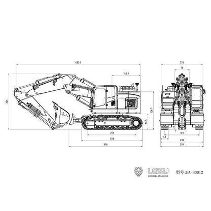 LESU 1/14 Aoue ET26L RC Hydraulic Excavator B0012 RTR/PNP Diggers with Light System Simulated GPS
