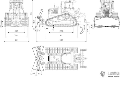 LESU 1/14 RC Hydraulische Bulldozer Aoue-DT60 KIT Crawler Planierraupe Lkw B0004