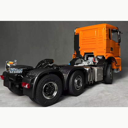 TOUCAN 1/14 Metal 6X6 Remote Control Tractor Truck RC Lorry Car 3Speed Gearbox Wheelhub Reduction Axle Light Sound System ST8 Radio