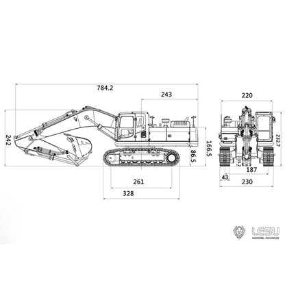 LESU 1/14 PC360 Painted Unassembled Metal RC Hydraulic Excavator B0002