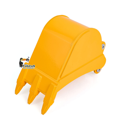 1/12 RC Hydraulic Excavator Metal Trapezoidal Bucket Narrow Toothless Toothed Grille Rake Attachment for 323GX Digger Construction Vehicle