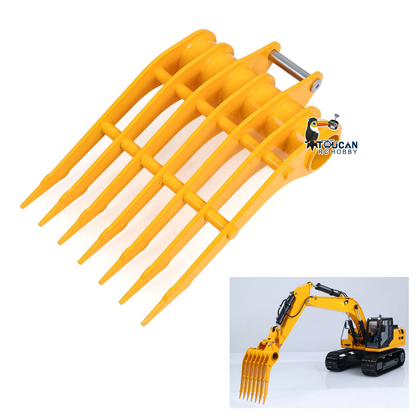 1/12 RC Hydraulic Excavator Metal Trapezoidal Bucket Narrow Toothless Toothed Grille Rake Attachment for 323GX Digger Construction Vehicle