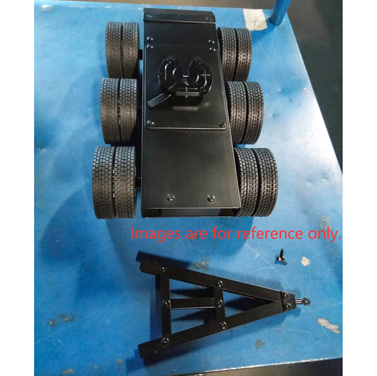 Second Hand US Stock Metal 3 Axles Trailer with Fifth-wheel Traction for 1/14 RC Truck LESU Car Model