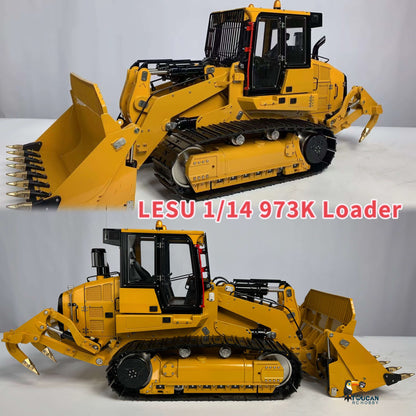 1/14 LESU 973K RC Hydraulic Loader RTR RC Tracked Car Openable Bucket Rear Plow